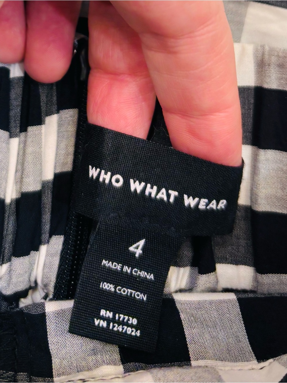 Who What Wear Black & White Gingham Tie-Waist Maxi Skirt. Size Small - Picture 4 of 5